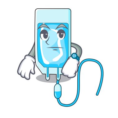 İnfussion şişe maskot karikatür vektör çizim bekliyor