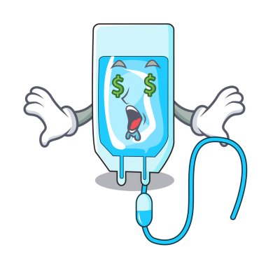 Para göz infussion şişe maskot karikatür vektör çizim