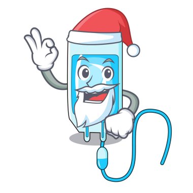 Santa infussion şişe maskot karikatür vektör çizim
