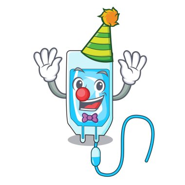 Palyaço infussion şişe maskot karikatür vektör çizim