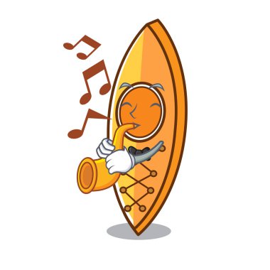 Trompet Kano maskot karikatür tarzı vektör çizim ile