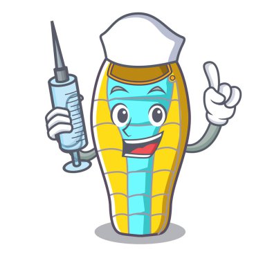 Uyuyan kötü karakter karikatür vektör çizim hemşire