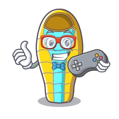 Oyun uyku kötü maskot karikatür vektör çizim