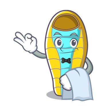 Garson kötü maskot karikatür vektör çizim uyku