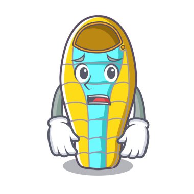 Korkarım kötü maskot karikatür vektör çizim uyku