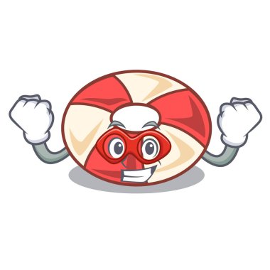 Süper kahraman yüzmek tüp karakter karikatür vektör çizim