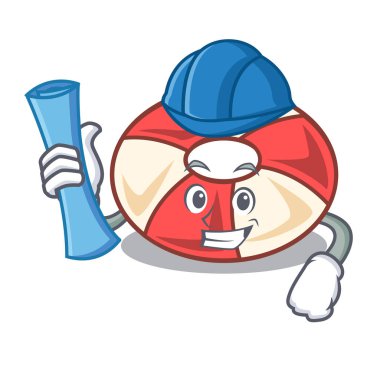 Mimar yüzmek tüp karakter karikatür vektör çizim