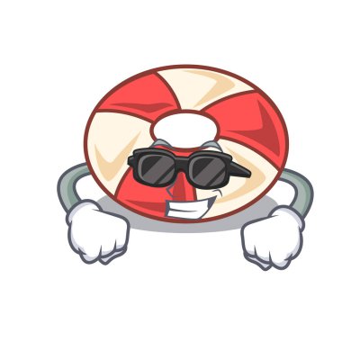 Süper cool yüzmek tüp karakter karikatür vektör çizim