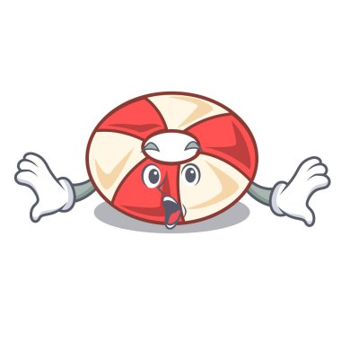 Sürpriz yüzmek tüp maskot karikatür vektör çizim