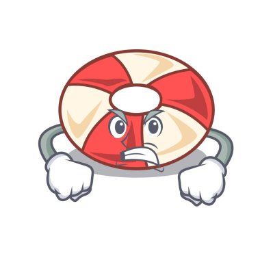 Kızgın yüzmek tüp maskot karikatür vektör çizim