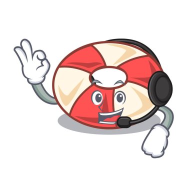 Kulaklık yüzmek tüp maskot karikatür vektör çizim ile