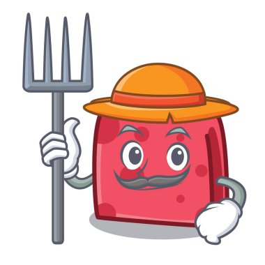 Çiftçi peçete karakter karikatür tarzı vektör çizim