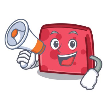 Megafon peçete karakter karikatür tarzı vektör çizim ile