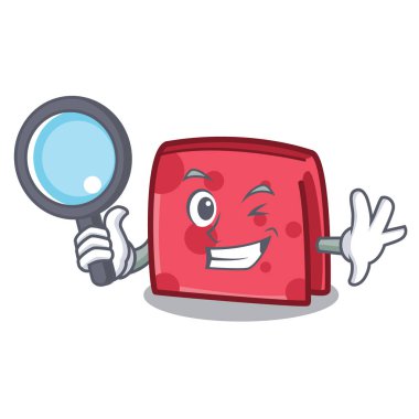 Dedektif peçete karakter karikatür tarzı vektör çizim