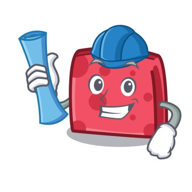 Mimar peçete karakter karikatür tarzı vektör çizim