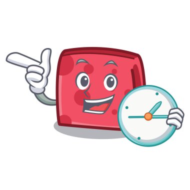 Saat peçete karakter karikatür tarzı vektör çizim ile