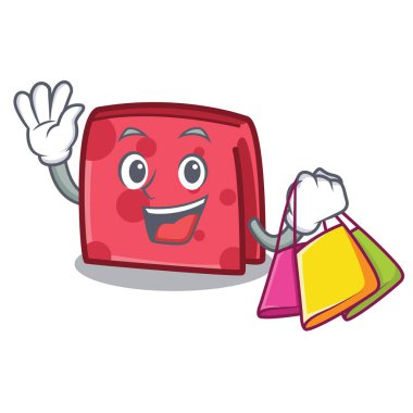 Alışveriş peçete karakter karikatür tarzı vektör çizim