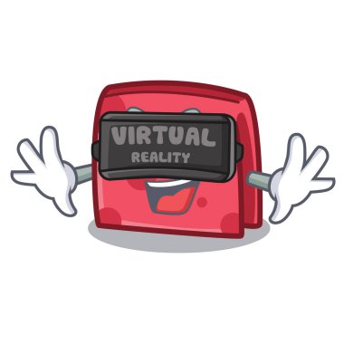 Sanal gerçeklik peçete karakter karikatür tarzı vektör çizim