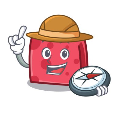 Explorer peçete karakter karikatür tarzı vektör çizim