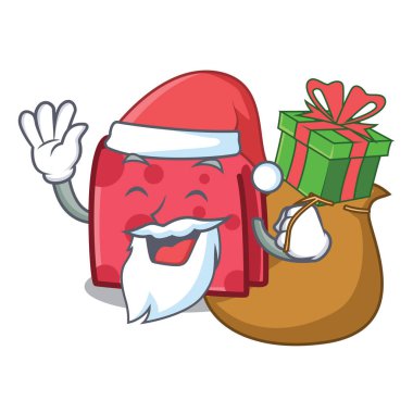 Noel Baba hediye peçete karakter karikatür tarzı vektör çizim ile