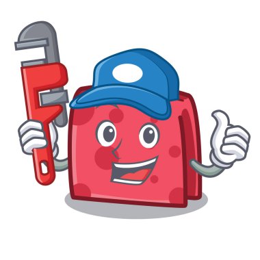 Tesisatçı peçete karakter karikatür tarzı vektör çizim