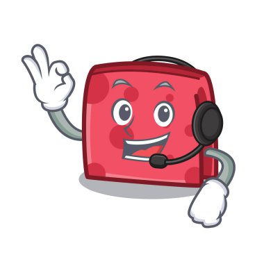 Kulaklık peçete karakter karikatür tarzı vektör çizim ile