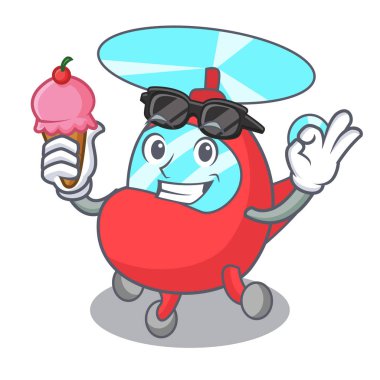 Dondurma helikopter karakter karikatür tarzı vektör çizim ile