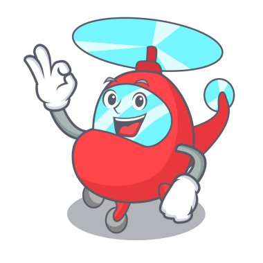 Tamam helikopter karakter karikatür tarzı vektör çizim