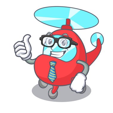 İşadamı helikopter karakter karikatür tarzı vektör çizim