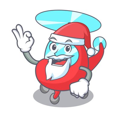 Santa helikopter maskot karikatür tarzı vektör çizim