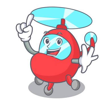 Parmak helikopter maskot karikatür tarzı vektör çizim