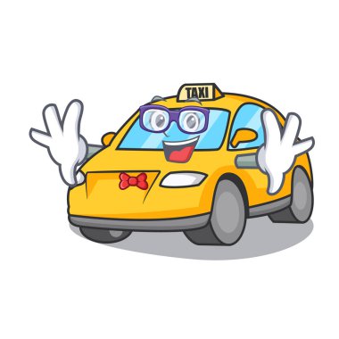 İnek taksi karakter karikatür tarzı vektör çizim