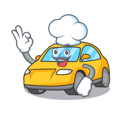 Şef taksi karakter karikatür tarzı vektör çizim