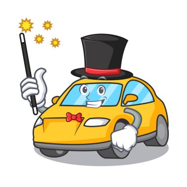 Sihirbaz taksi karakter maskot stil vektör çizim