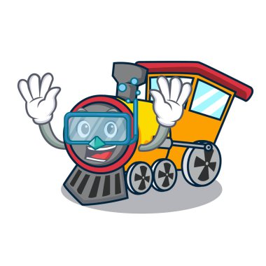 Dalış tren karakter karikatür tarzı vektör çizim