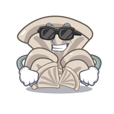 Süper cool istiridye mantar karakter karikatür vektör çizim