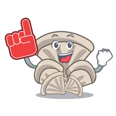 Köpük parmak istiridye mantar maskot karikatür vektör çizim