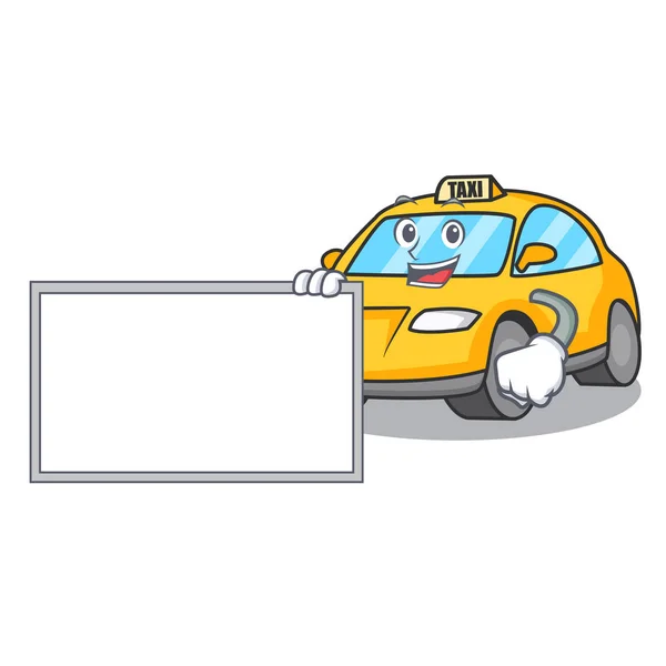 Com Quadro Táxi Personagem Desenho Animado Estilo Vetor Ilustração — Vetor de Stock