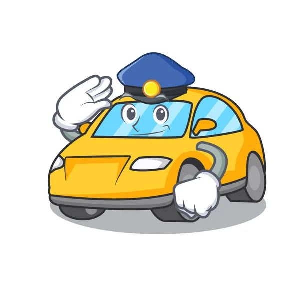 Polis Karakter Karikatür Tarzı Vektör Çizim Taksi — Stok Vektör