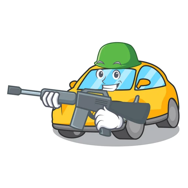 Ejército Taxi Personaje Dibujos Animados Estilo Vector Ilustración — Archivo Imágenes Vectoriales