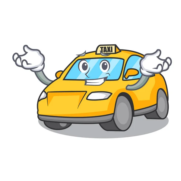 Šklebící Taxi Znak Kreslený Styl Vektorové Ilustrace — Stockový vektor