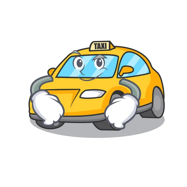 Smirking Taxi Karaktär Tecknad Stil Vektorillustration — Stock vektor
