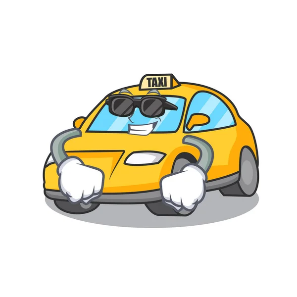Super Cool Taxi Personaje Dibujos Animados Estilo Vector Ilustración — Vector de stock