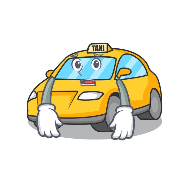 Temeroso Personaje Taxi Mascota Estilo Vector Ilustración — Vector de stock