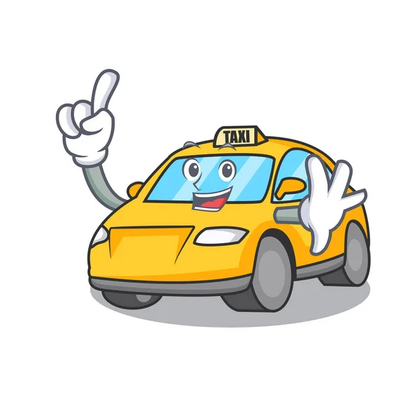 Finger Táxi Personagem Mascote Estilo Vetor Ilustração — Vetor de Stock
