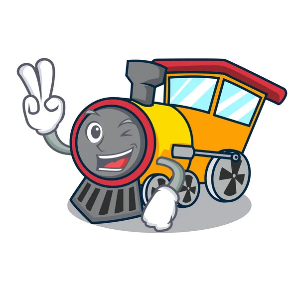 Dos Dedos Tren Personaje Dibujo Animado Estilo Vector Ilustración — Vector de stock