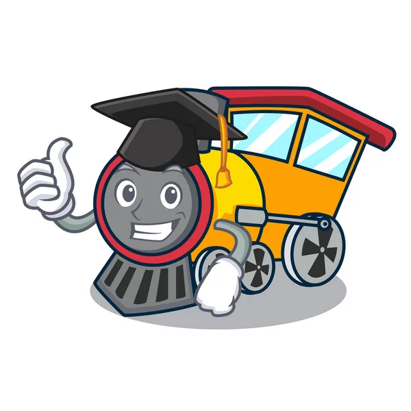 Αποφοίτηση Τρένο Εικονογράφηση Διάνυσμα Στυλ Καρτούν Χαρακτήρα — Διανυσματικό Αρχείο