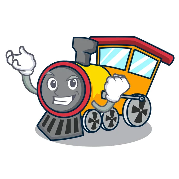 Εικονογράφηση Διάνυσμα Στυλ Καρτούν Χαρακτήρα Επιτυχημένη Τρένο — Διανυσματικό Αρχείο
