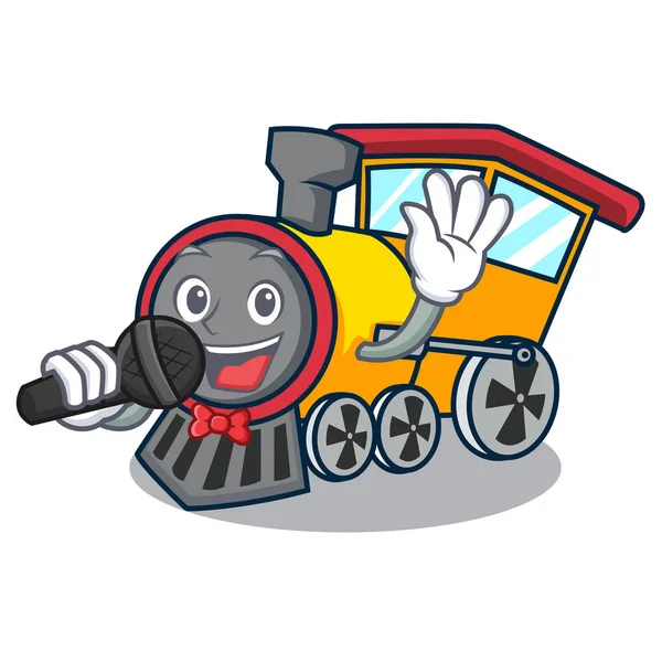 Cantar Mascota Tren Dibujos Animados Estilo Vector Ilustración — Vector de stock