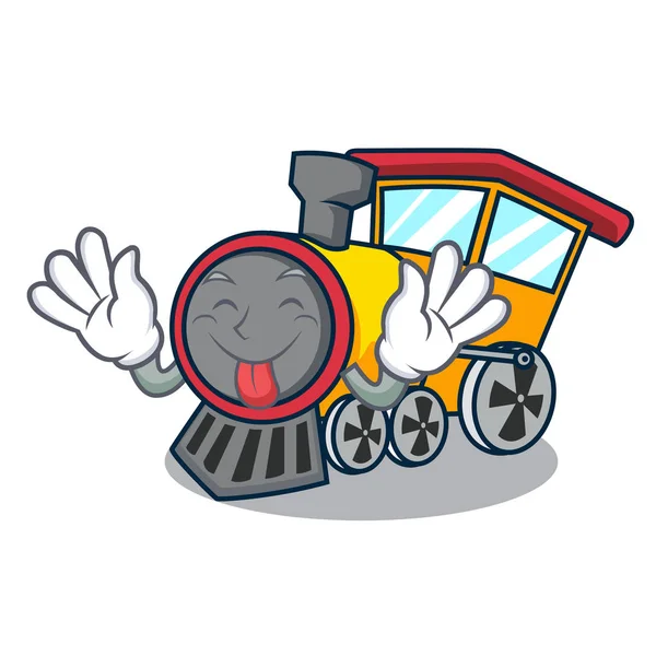 Tong Uit Trein Mascotte Cartoon Stijl Vectorillustratie — Stockvector